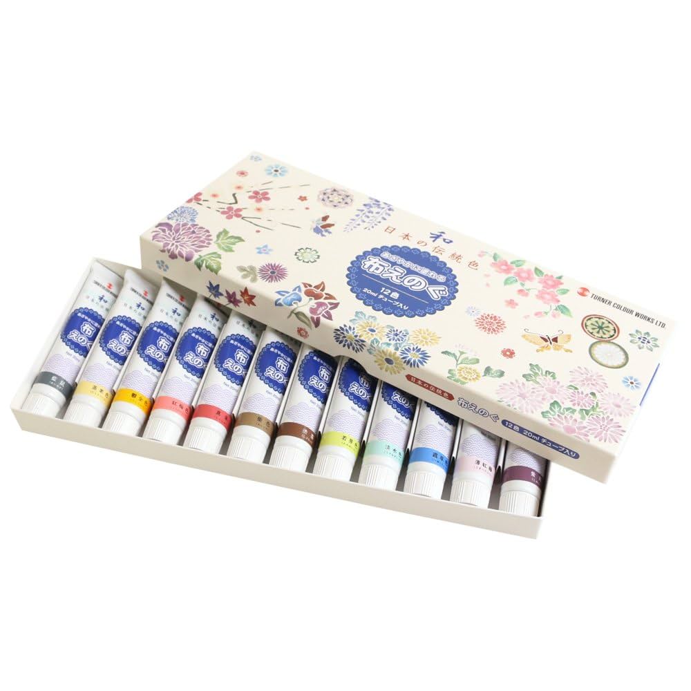 (未使用･未開封品)　ターナー色彩 アクリル絵具 布えのぐ 12色セット vf3p617 Amazon | ターナー色彩 アクリル絵具 布えのぐ 日本の伝統色 12